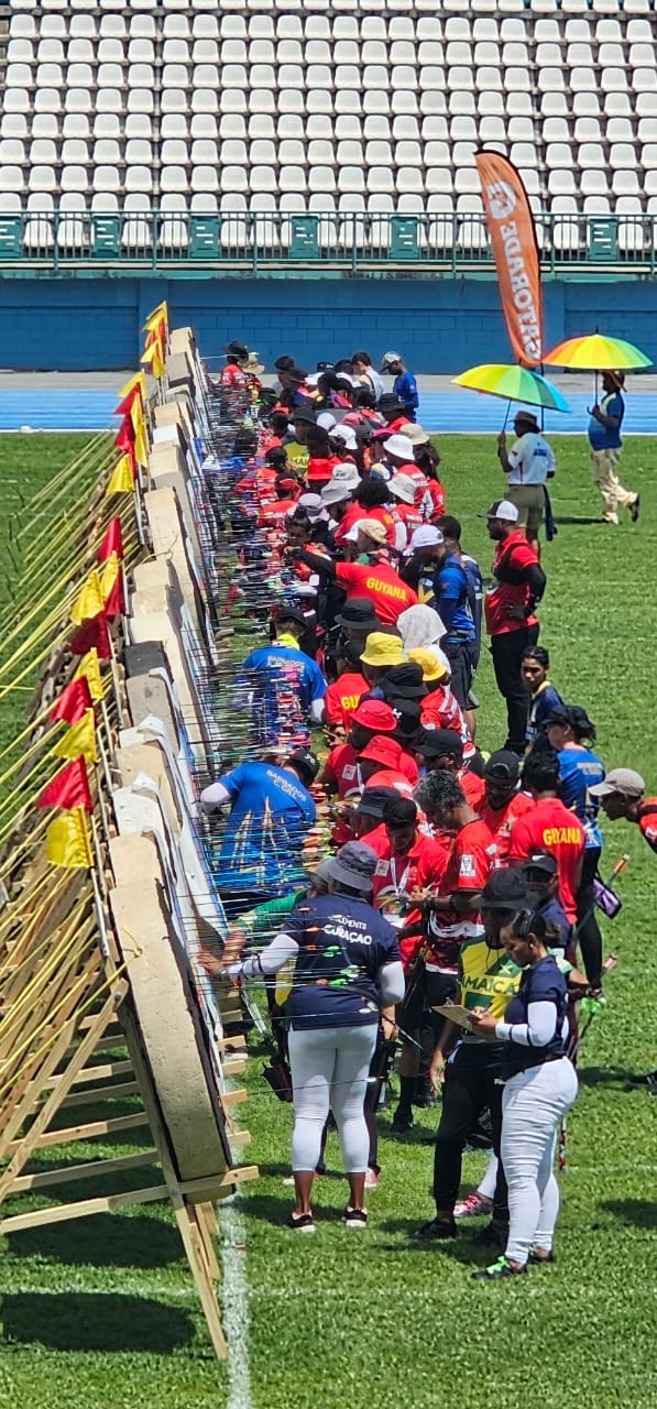 Archery contestants being scored at the Caribbean Development Championships 2023