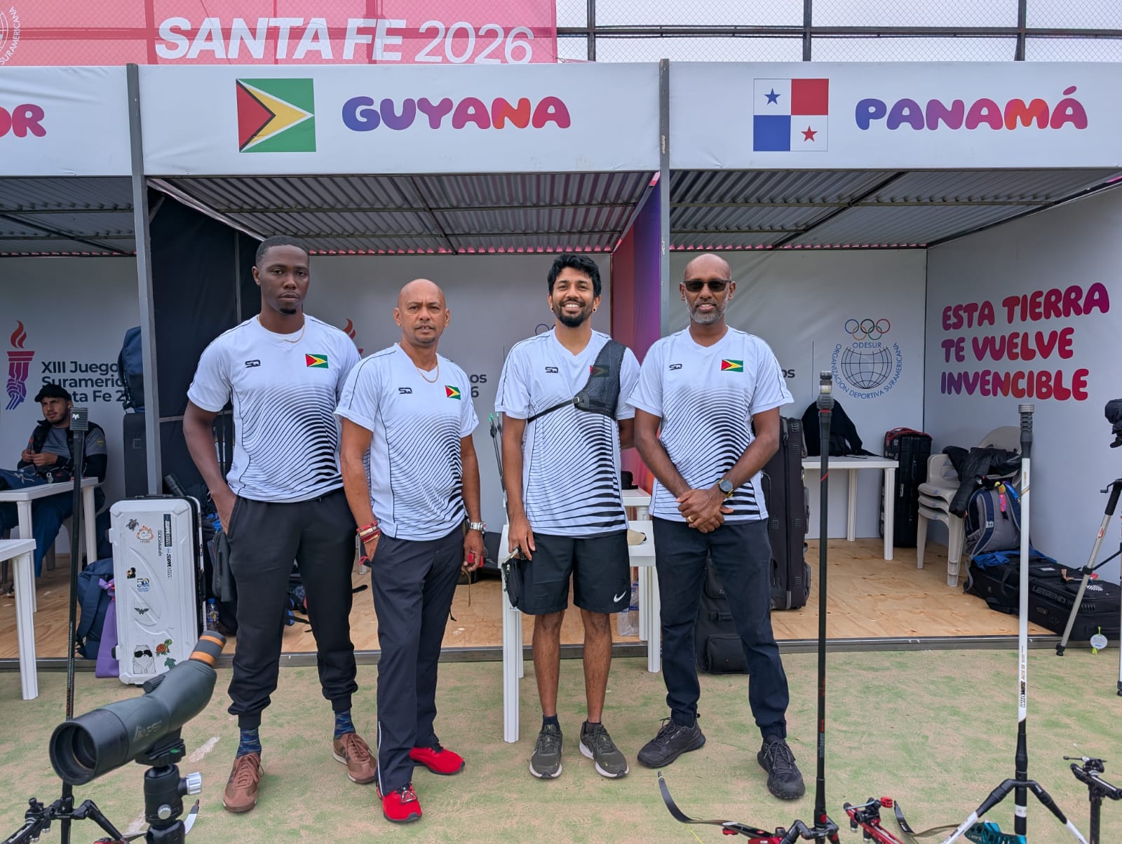 Guyana’s archers prepare to take the field in Rosario as part of Team Guyana